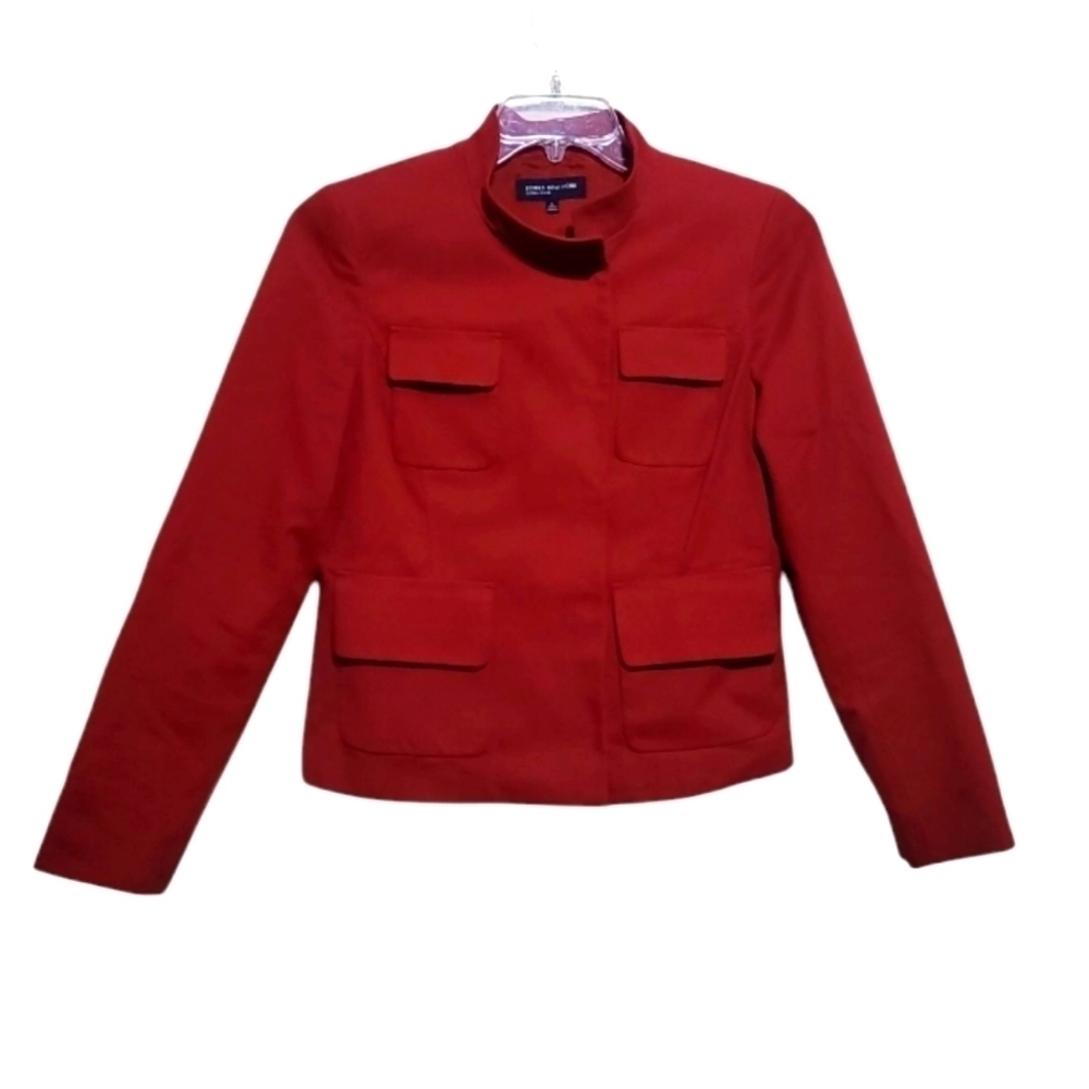 Jones New York Women's Orange Fully Lined Hidden Snap Jacket Blazer Sz 6